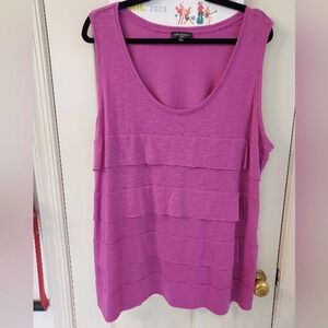 Lord & Taylor Woman Purple Tiered Sleeveless Tank in Size 3X